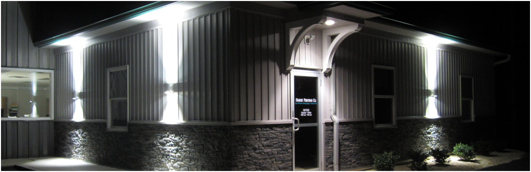 exterior of office at night