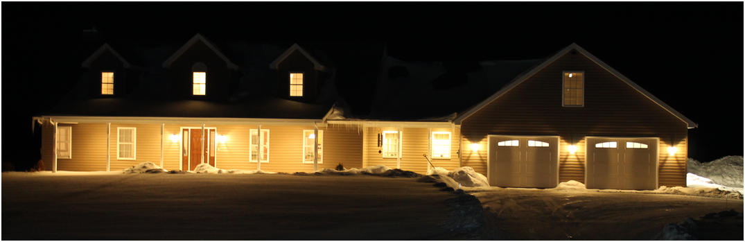 home exterior at night
